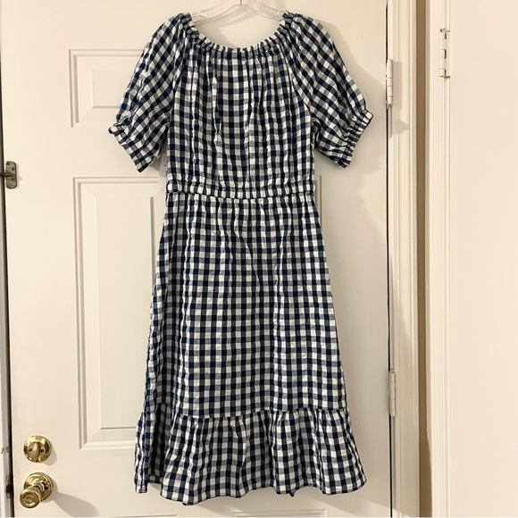 Style & Co. Navy and White Checkered Dress Sz M - Picture 7 of 16